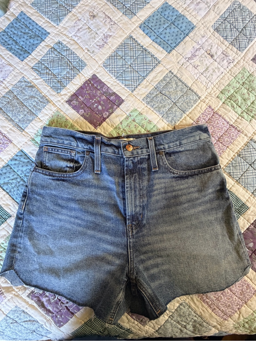 Madewell Faded Blue High-Rise Denim Shorts